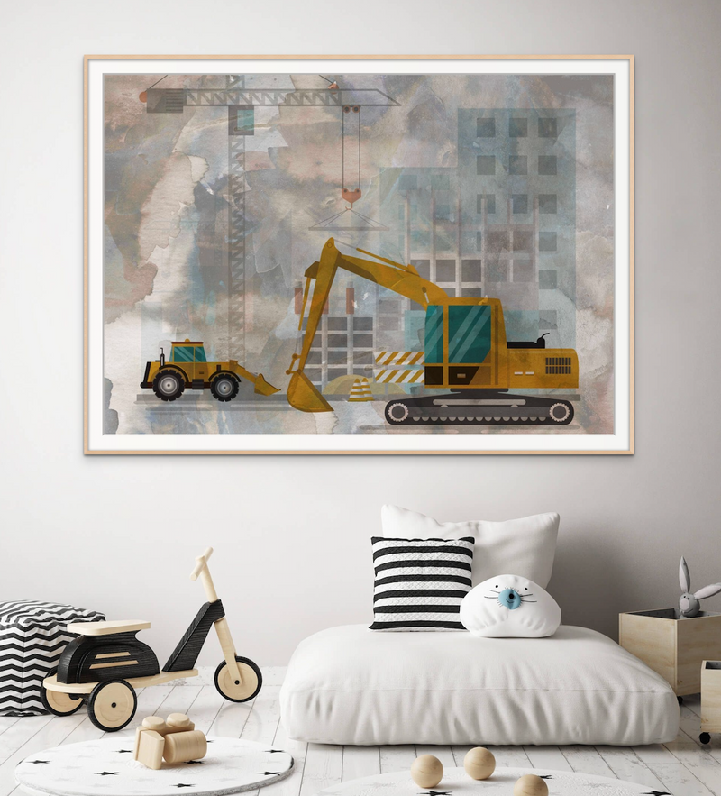 Construction Personalised Children's Wall Art
